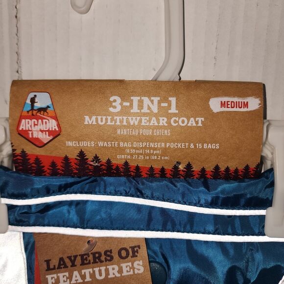 Arcadia Trail 3 in 1 Dog Jacket Rain Coat Pet Multiwear Removable Sherpa Fleece - Picture 2 of 16